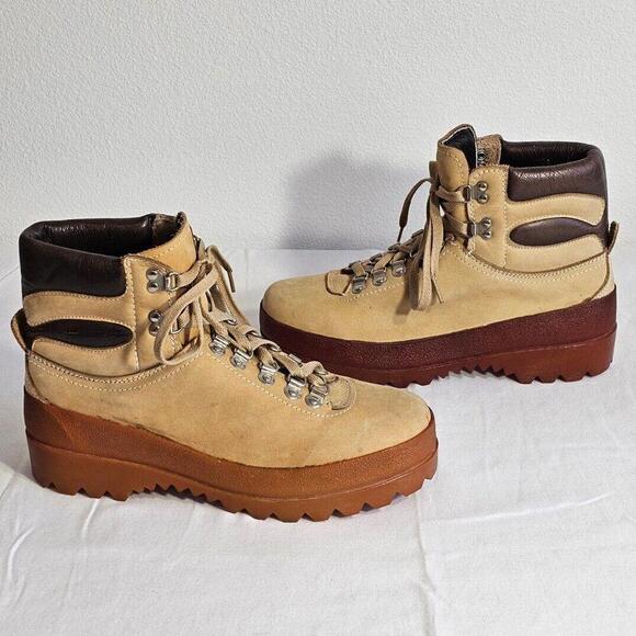 Other - Vintage GRAND PIONEER Italian Work Brown Leather Boots Fits Like Men's US 10